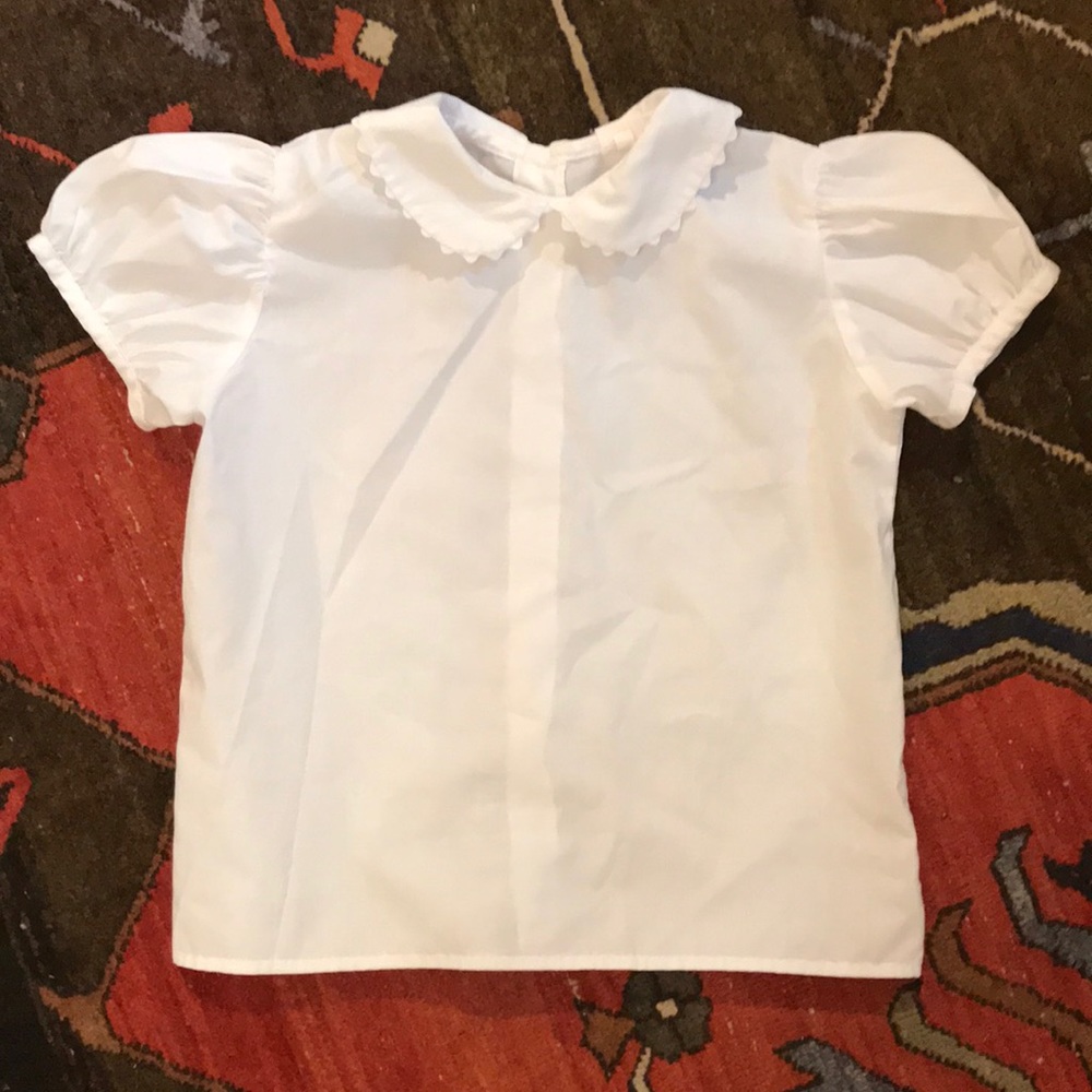Girls White Collar Top